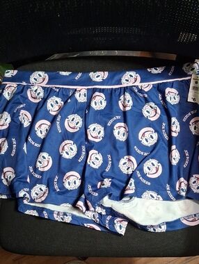 Womens Joe Boxer Navy Blue Boxer Shorts with Pink Cartoon Faces